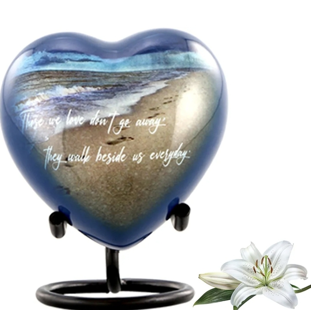 NIB Footprints Heart Keepsake Urn